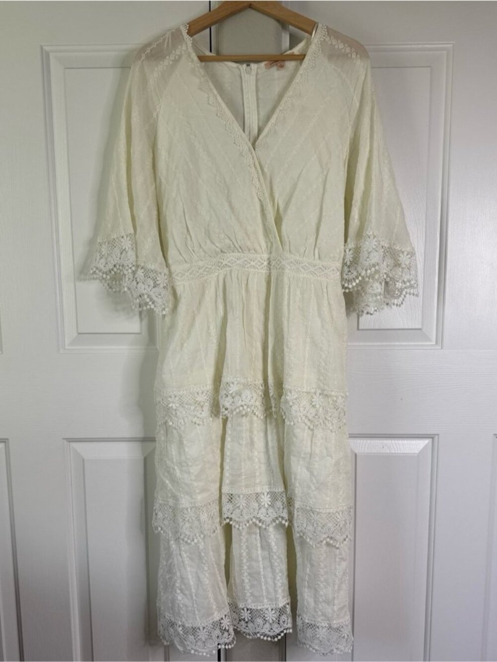 Gibson Latimer Crochet Lace Cotton Cottagecore Dress Size L